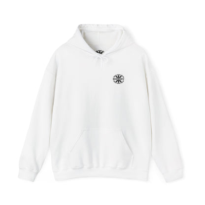 Drengr Ancestral Hoodie – Heritage-Inspired Heavy Blend™ Unisex Sweatshirt (White / Grey / Black)