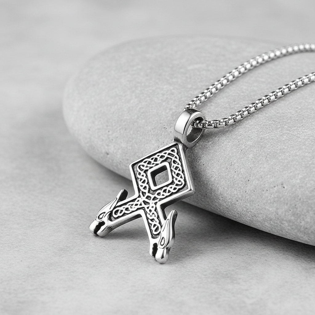 Viking pendant on gray stone