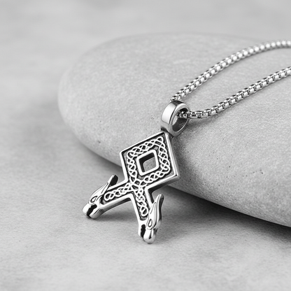 Viking pendant on gray stone