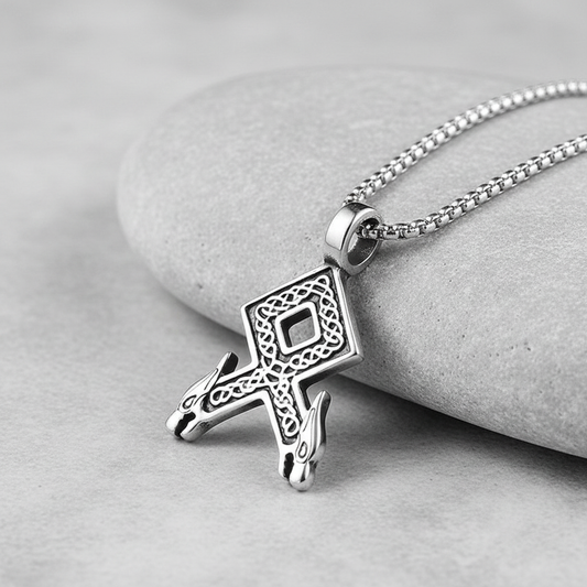 Viking pendant on gray stone