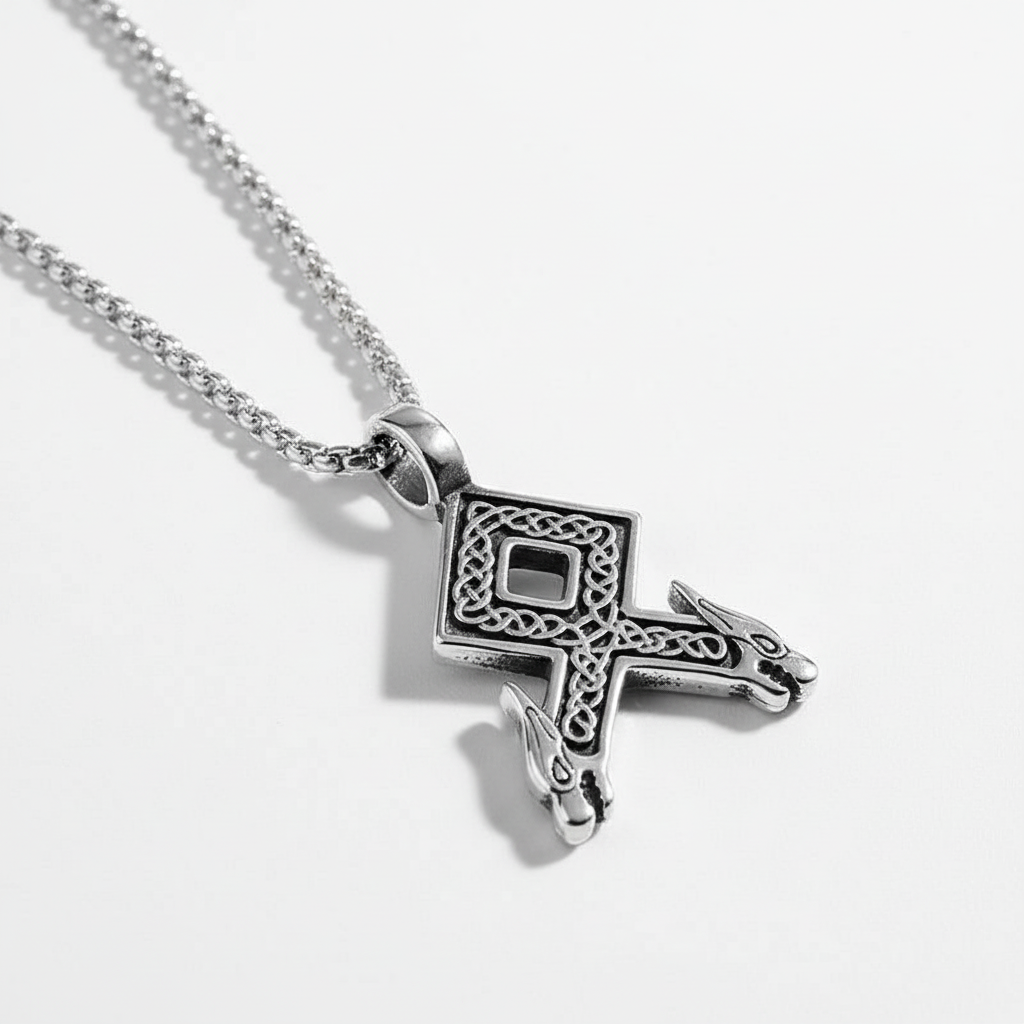 Viking pendant on white surface